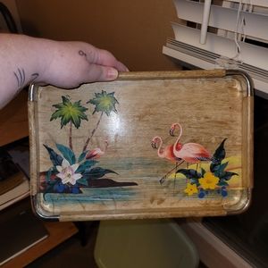 Antique Flamingo tray